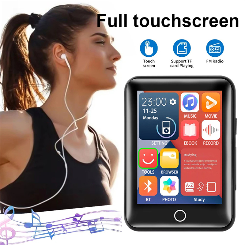 Portable Mini MP3 Player Bluetooth HiFi Stereo Music Player Full Screen MP4 Video Playback With FM Radio Recording For Walkman