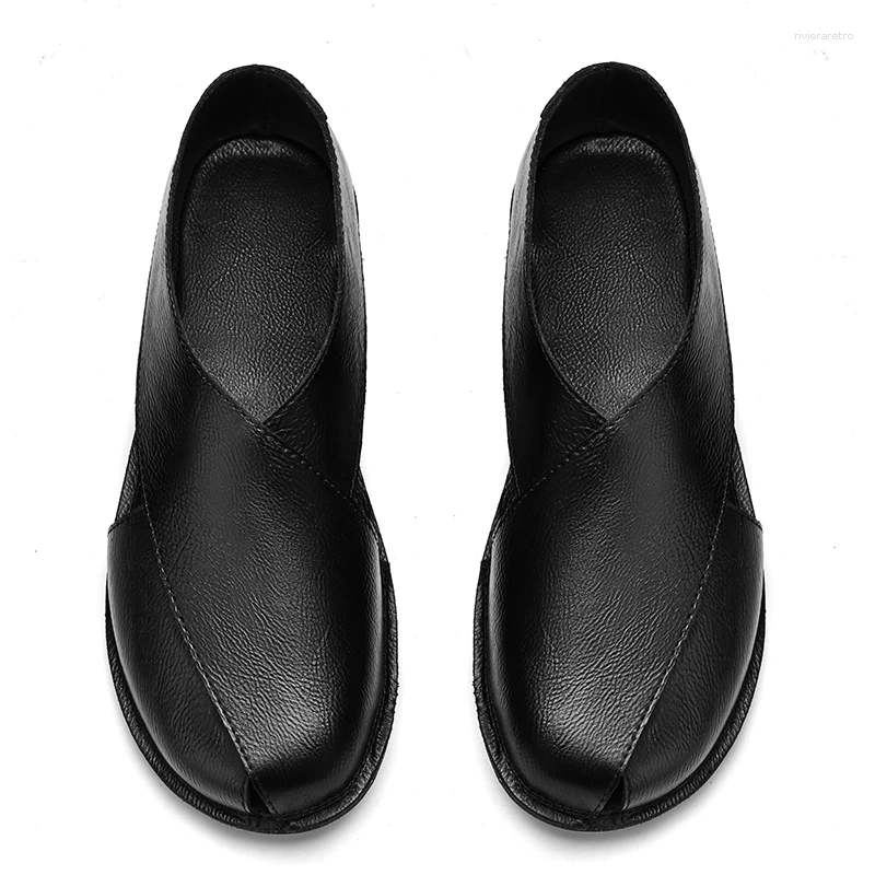 Sandals High Quality Men Outdoor Beach Casual Leather Flat Designer Shoes 2024 Breathable Comfy Antiskid Summer Walking Shoe