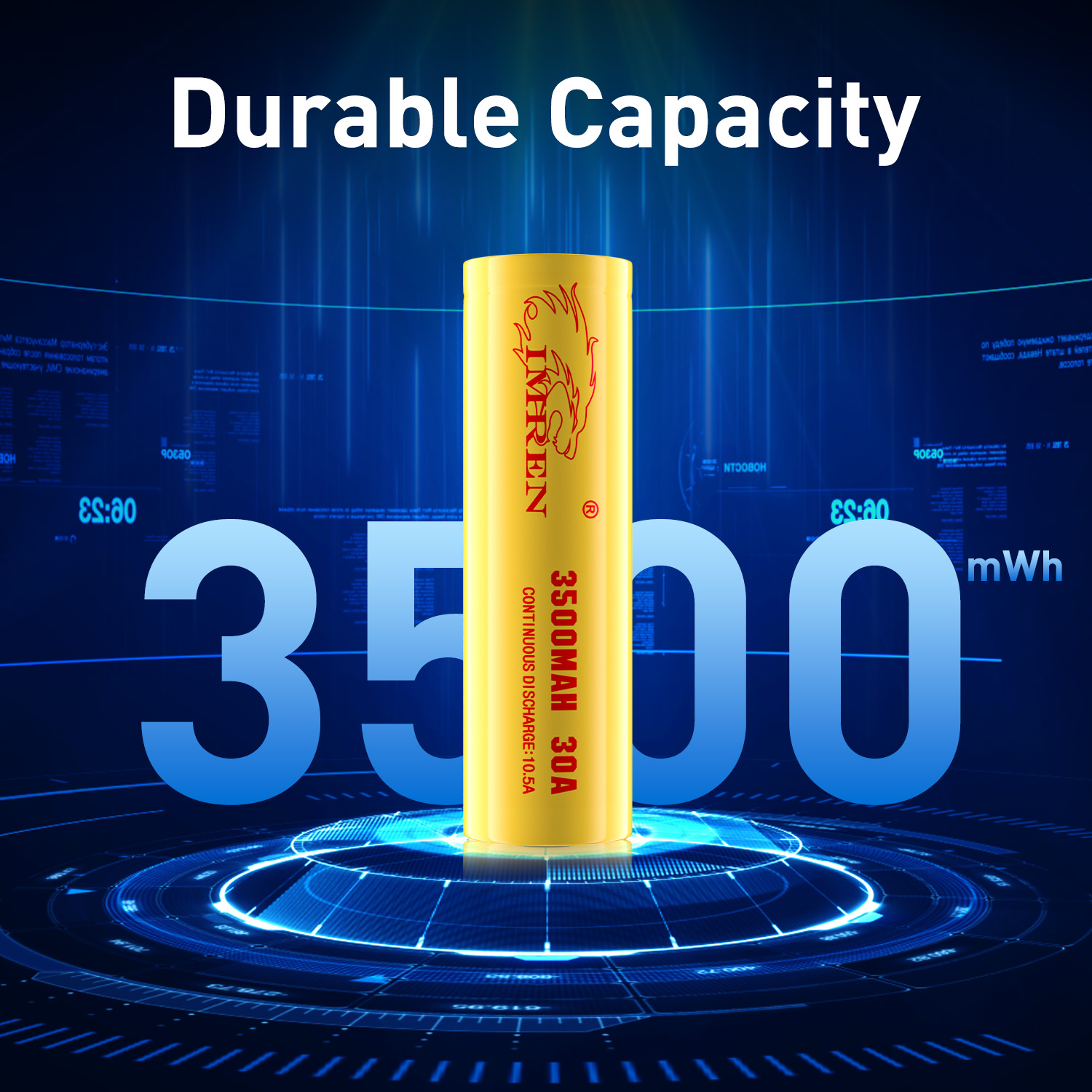 IMREN Original Authentic 18650 Battery IMR18650 3500mAh 3.7V IMR 18650 Li-ion Batteries for Flashlight