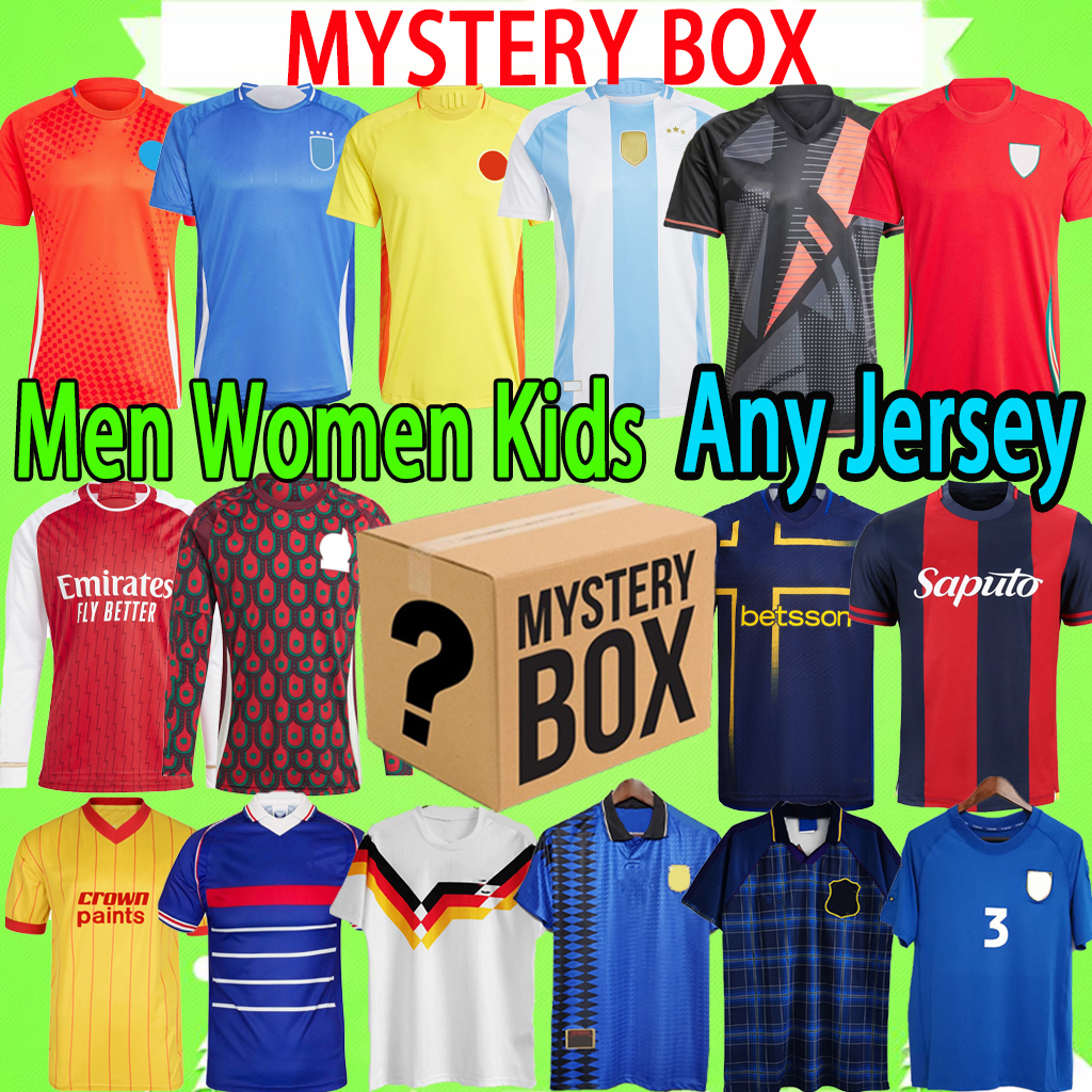 MYSTERY BOXES 2024 Soccer Jerseys Any FC Retro XXXL 4Xl National Team Kids Kit 24/25 Bd Box Toys Gift Football Shirt Birthday Present Uniform Sent At Random