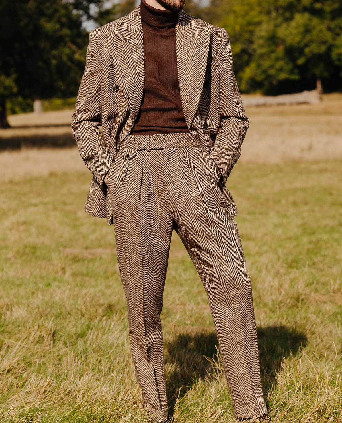 Casual Men's Coat Peaked Lapel Wool Blend Tailored Long Warm Jacket For Men Double Breasted Autumn Winter Custom Made 2 Piece Set Coats+Pants