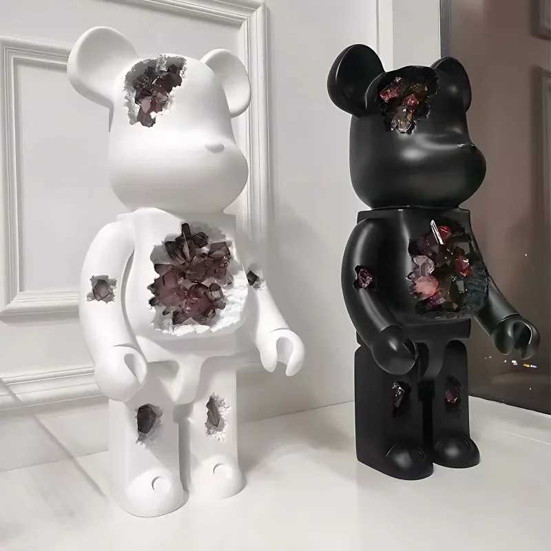 Novelty Items Decorative Objects Figurines Creative Crystal Violent Bear Large Ornament Floor-standing Erosion Internet Celebrity Living Room z241111