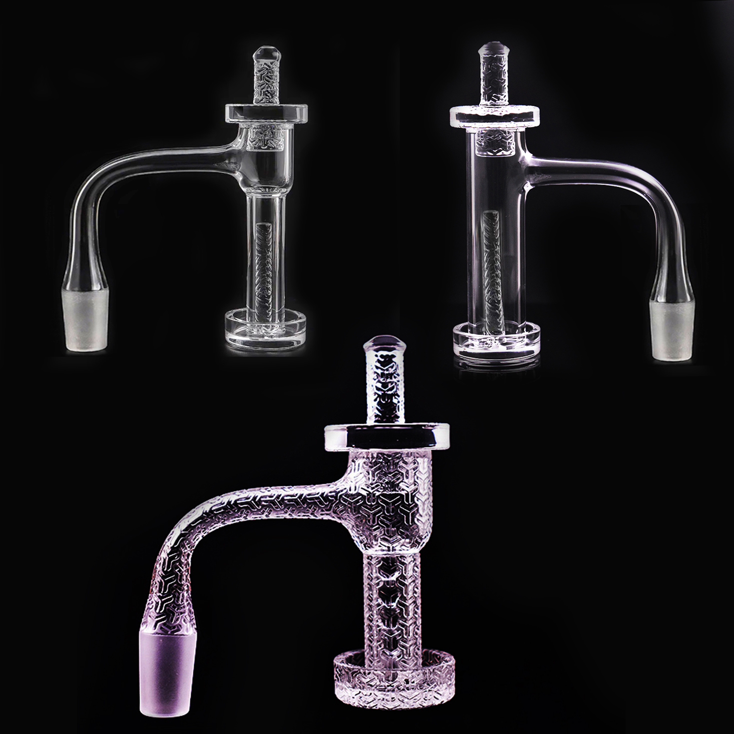 3 Styles Full Weld Control Tower Terp Slurper Quartz Banger Smoking Beveled Edge Seamless Quartz Nails with Marble Ruby Quartz Pillars for Pipes