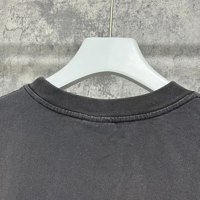 Summer Casual Loose Classic Cracked Colorful Letter Print Saint T Shirt Men Women 1 Tag TShirt Tee Tops 240703