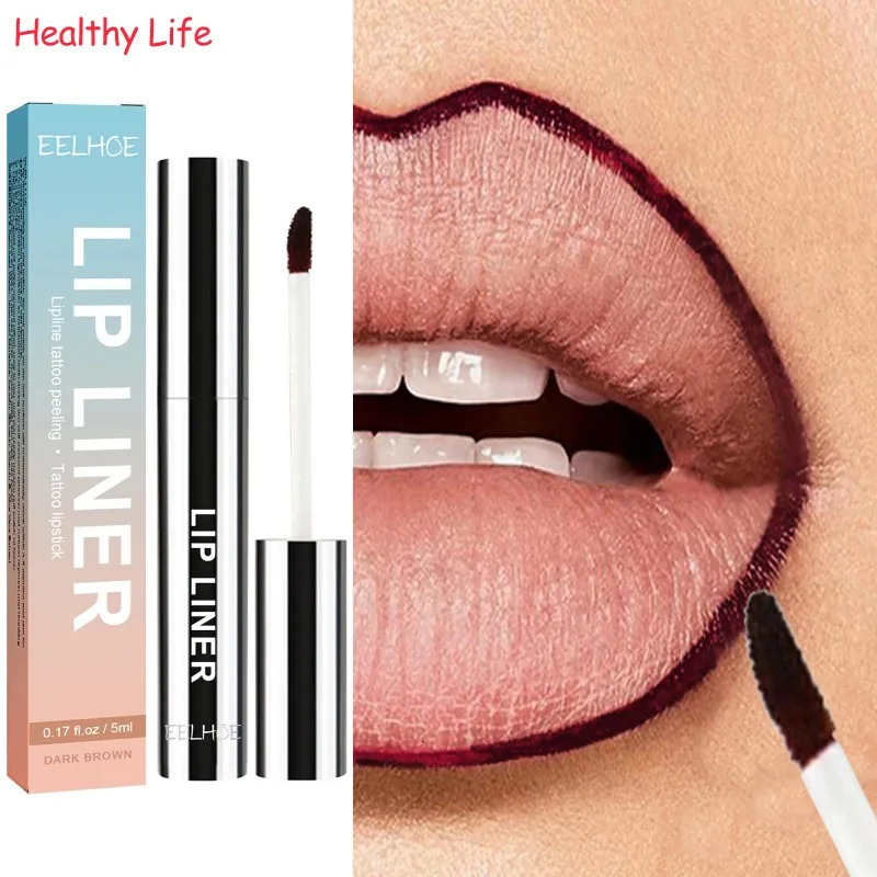 3 Color Peel Off Lip Liner Tattoo Lipgloss Waterproof Long Lasting Matte Lip Ink Lip Tint Sexy Red Brown Contour Lipliner Makeup i240705