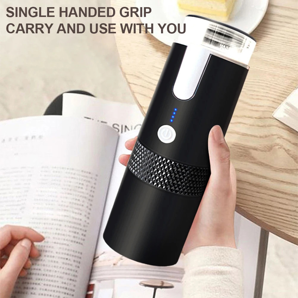170ML Maker Portable Automatic hine Wireless Compatible with Capsule Ground Coffee for Camping Travel Hiking 240704