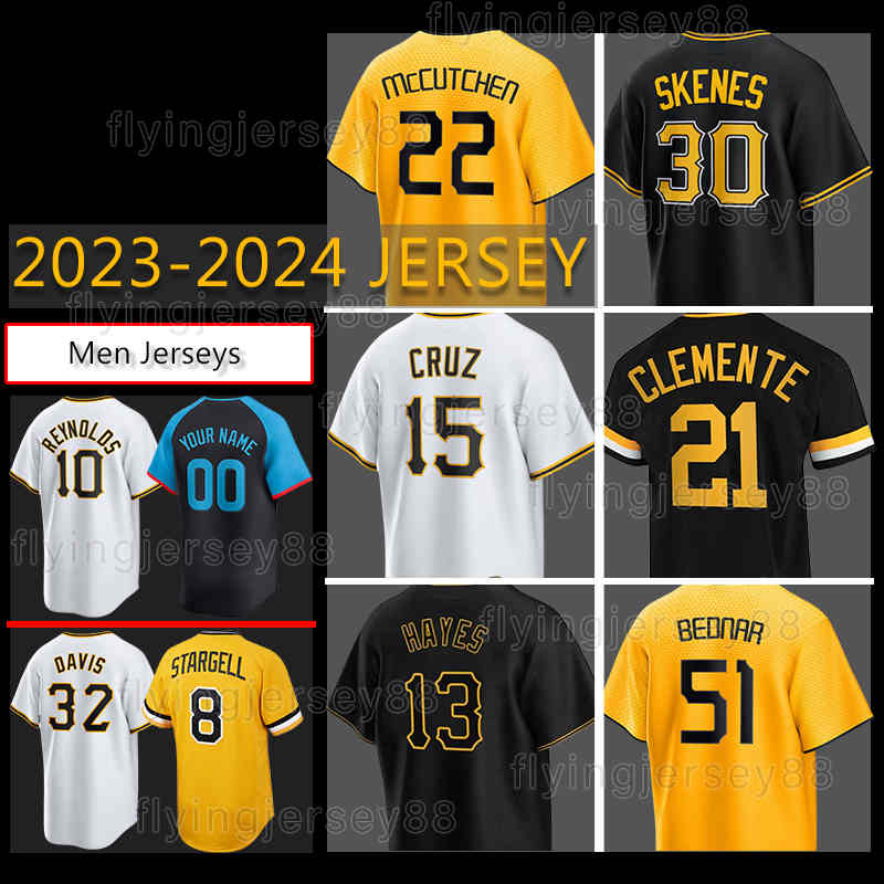 30 Paul Skenes Baseball Jersey Andrew Roberto Clemente McCutchen Oneil Cruz Connect KeBryan Hayes pirates Bryan Reynolds Henry Davis Rowdy Tellez 8 Willie Stargell