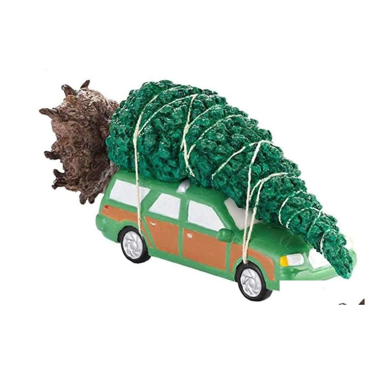 Christmas Decorations Brightly Lit Building Santa Claus Car House Village Holiday Garage Decoration Griswold Villa Home Desktop Figu D Otd7C