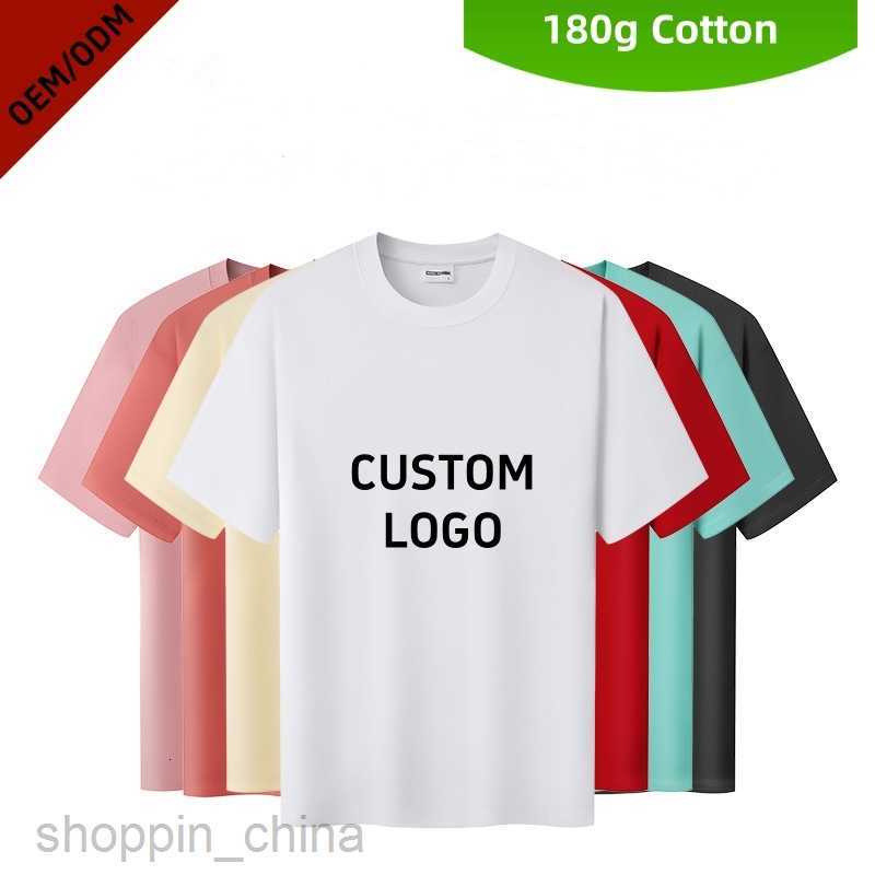 Men's T Shirts Cotton blank round neck short sleeve printed DIY hand-painted T-shirt class clothes Fashion brand tops