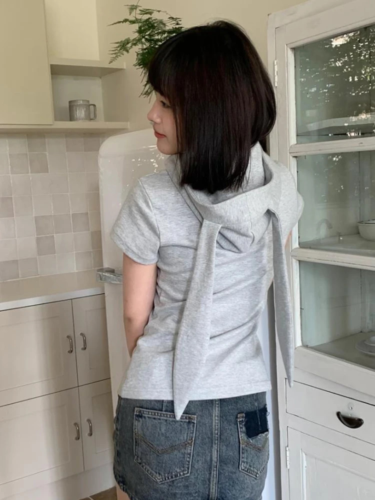 Y2k Hooded Jackets Women Kawaii Rabbit-ears sweet Girls Short Sleeve Outerwear Summer Fashion Streetwear Leisure All-match 240704