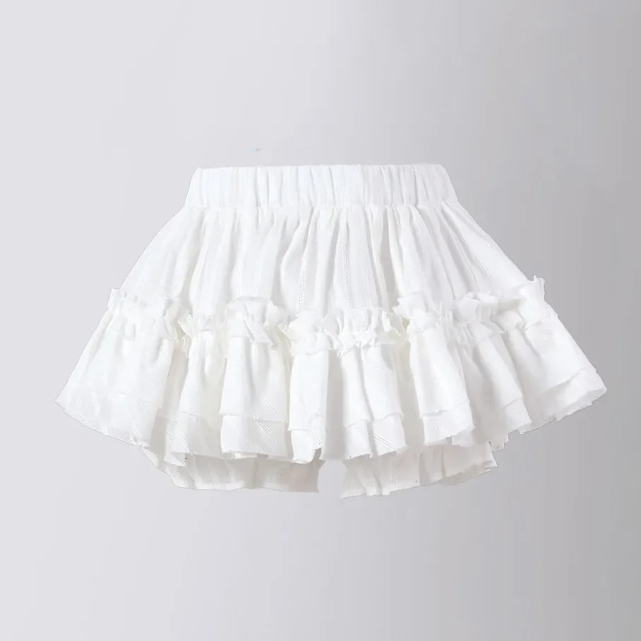 Skirt for Girls 2 To 12 Years Summer Teens School Dance Performance Tutu High Waist Thin Fluffy Lace Short Skirts for Kids 240703