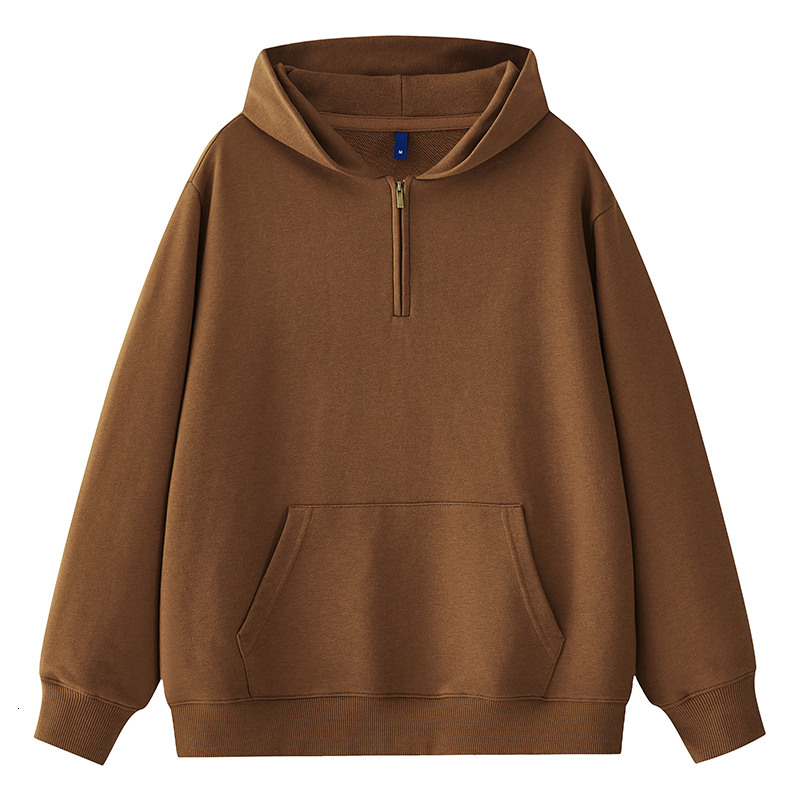 2024 half cardigan zippered 320G pure cotton drop shoulder high-quality workmanship loose and comfortable large edition F7.6#66.64