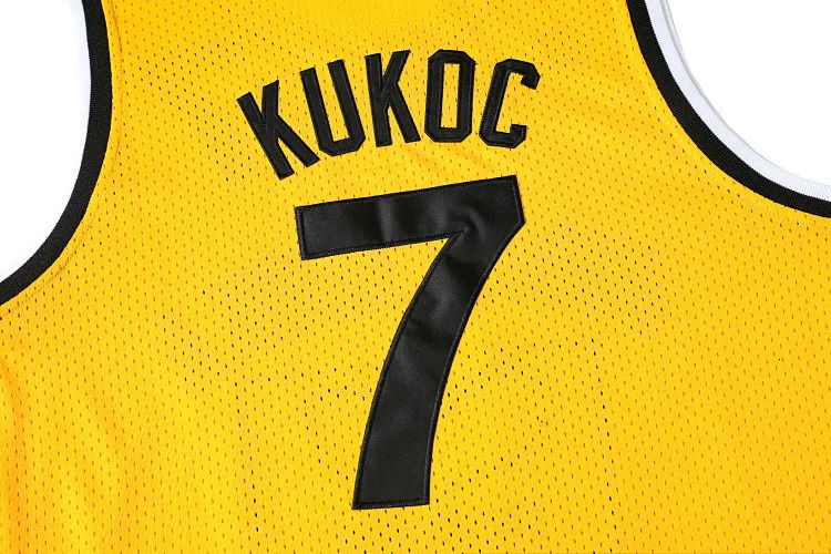 Movie version yellow basketball jersey No.7 Croatia JUGOPLASTIKA 7 KUKOC embroidery outdoor quick-drying breathable sportswear 240619