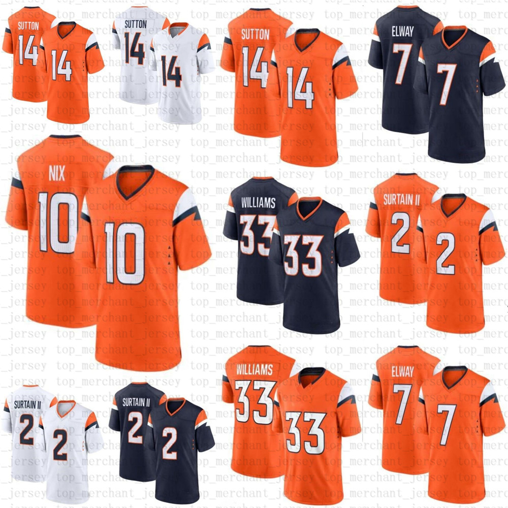 10 Bo Nix Football Jersey Peyton Manning Patrick Surtain II Javonte Williams Troy Franklin John Elway Courtland Sutton Marvin Mims Jr Audric Estime Alex Singleton