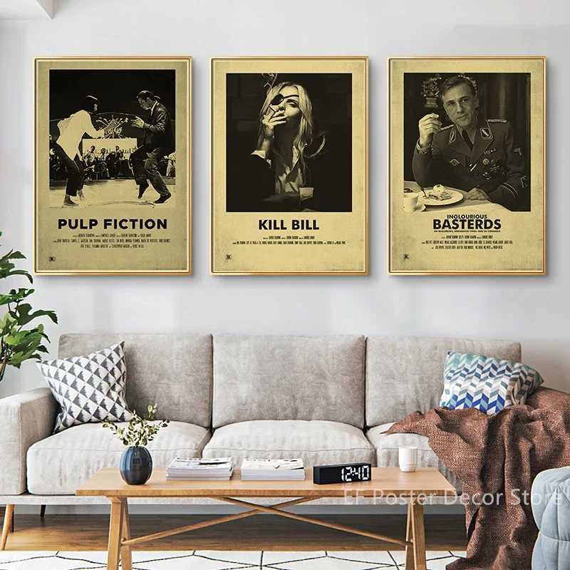 Paintings Vintage Movie Poster Aesthetics TV Film Pulp Fiction/Kill Bill Painting Prints Retro Home Decoration Wall Art Room Decor PictureL476