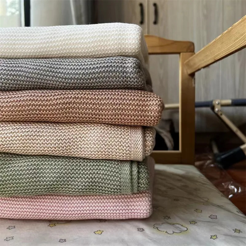 Name Personalised born Swaddling Baby Bedding Set Swaddle Soft Knitted Toddler Crib Bed Stroller Blanket 240703
