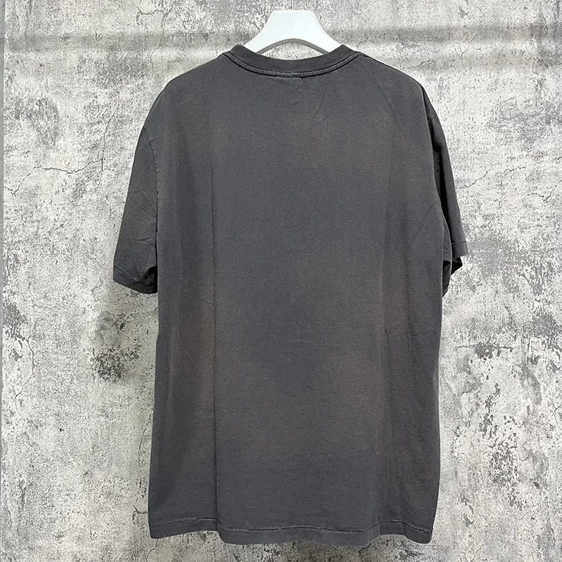 Summer Casual Loose Classic Cracked Colorful Letter Print Saint T Shirt Men Women 1 Tag TShirt Tee Tops 240703