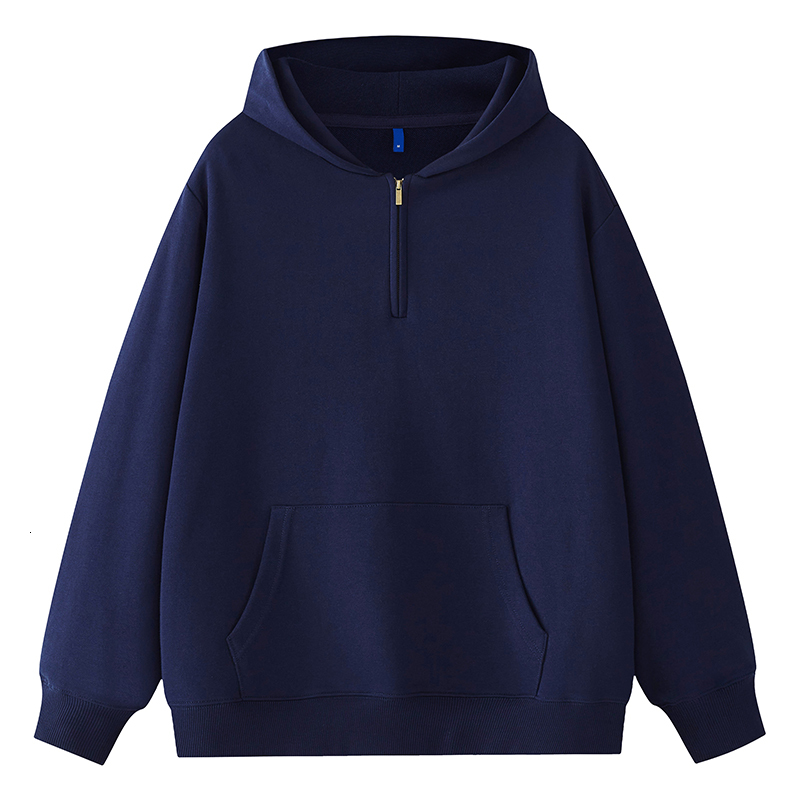 2024 half cardigan zippered 320G pure cotton drop shoulder high-quality workmanship loose and comfortable large edition F7.6#66.64