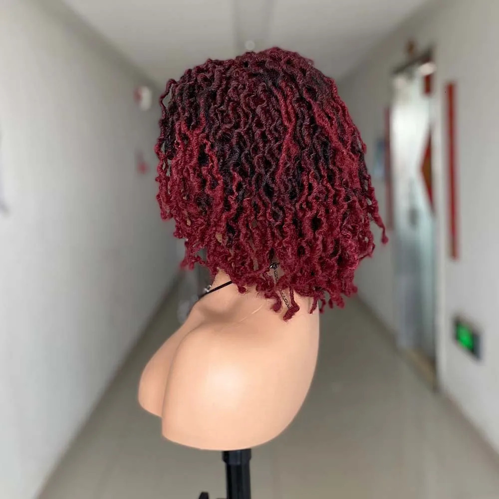 Short Braided Wigs For Black Women Dreadlock Wig Faux Locs Wig Goddess Locs Wig Brown Black Afro Braids Wig Synthetic Hair 240705