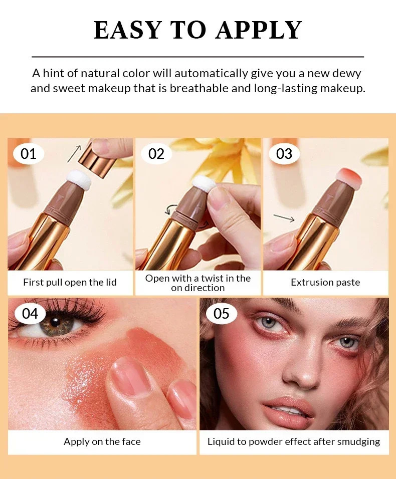 Waterproof Long-lasting Liquid Contour Cream with Sponge Brush Highlighter and Concealer - Silky and Creamy on Face and Body 240705