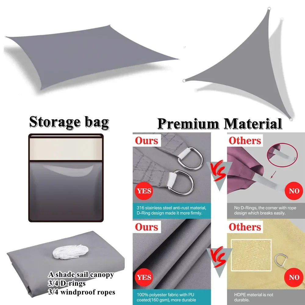 5x4M/4x6M Waterproof Large Sun Shelter Sunshade Protection Outdoor Canopy Garden Patio Pool Shade Sail Awning Camping Shade Net 240705