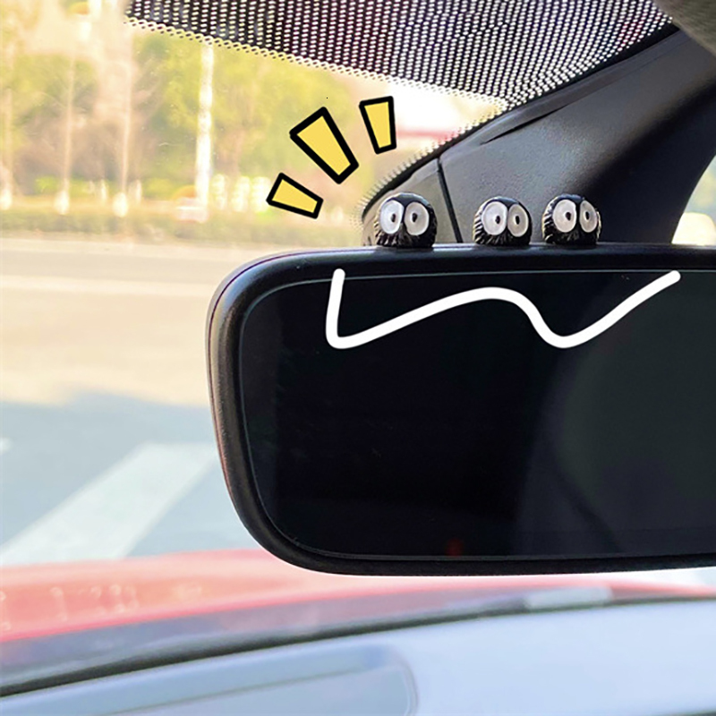 5/10/20PCS Cute Black Elf Interior Decoration Funny Auto Center Console Rearview Mirror Ornaments For Car Accessories
