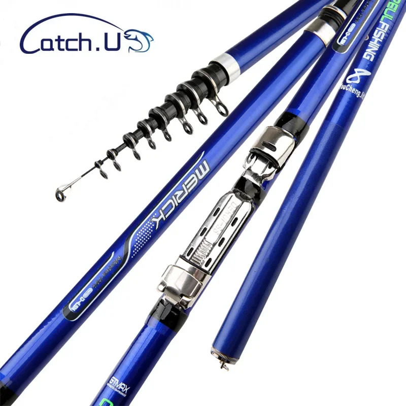Catch.u Rock Fishing Rod Carbon Fiber Telescopic Spinning Fishing Rods 3.6M 4.5M 5.4M 6. for Reservoir Pond Ocean Rock Fshing 240626