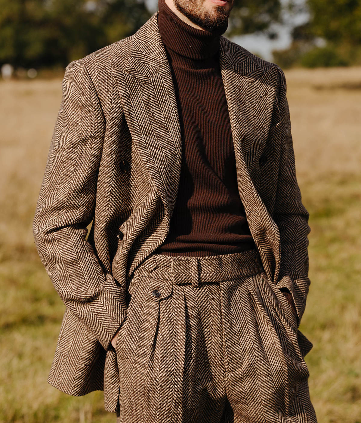 Casual Men's Coat Peaked Lapel Wool Blend Tailored Long Warm Jacket For Men Double Breasted Autumn Winter Custom Made 2 Piece Set Coats+Pants