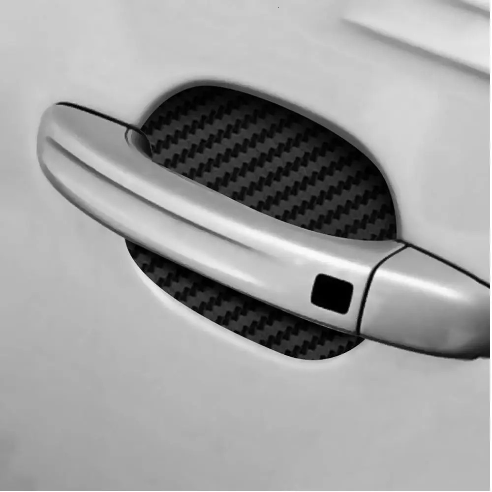1Set 3D Car Doors Sticker Carbon Fiber Scratches Resistant Cover Auto Handle Protection Film Exterior Styling Accessories Tools