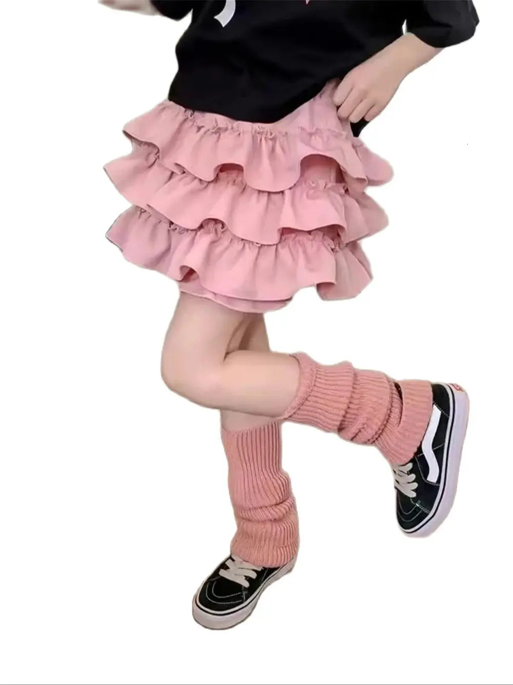 Girls skirt children cake skirt spring and summer short skirt little girl fashion white pleated skirt 240703