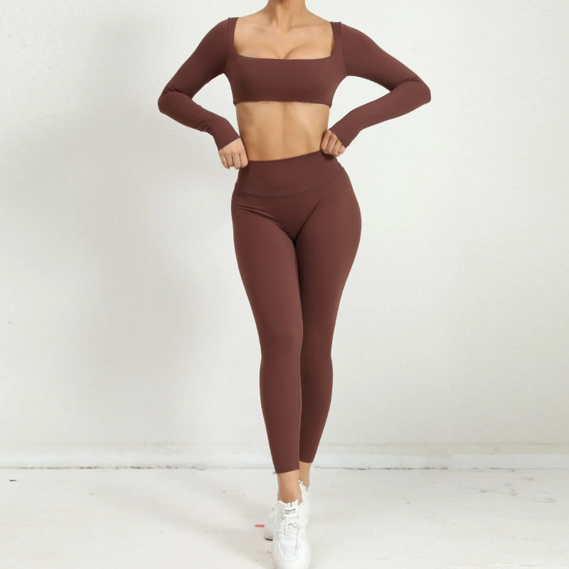 Active Sets Sport Crop Top Leggings Set Women Sportswear Push Up Gym Yoga Clothing 2024 Tracksuit Outfit For Woman Activewear Red Blue