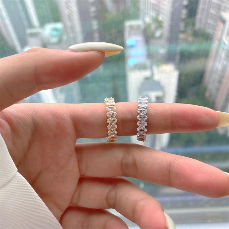 3x5mm oval diamond gold ring designer for woman wedding party 925 sterling silver luxury 5A zirconia wed engagement rings women jewelry festival gift 