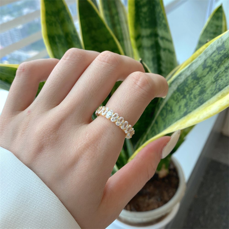 3x5mm oval diamond gold ring designer for woman wedding party 925 sterling silver luxury 5A zirconia wed engagement rings women jewelry festival gift 