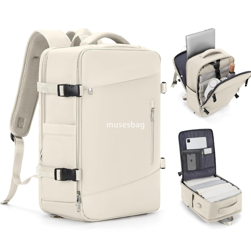 Fashionable Women's Advanced Sense New Middle School Student School Bag Travel Backpack Travel Simple Large Capacity Multi functional Expansion L