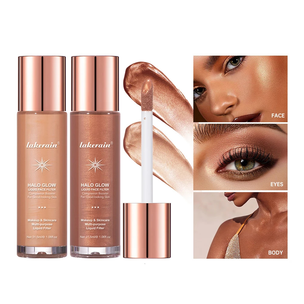 Halo Glow Liquid Filter Liquid Highlighter Face Contouring Pearlescent Makeup Brightener Bronzer Glow Body Face Contour Shimmer i240705