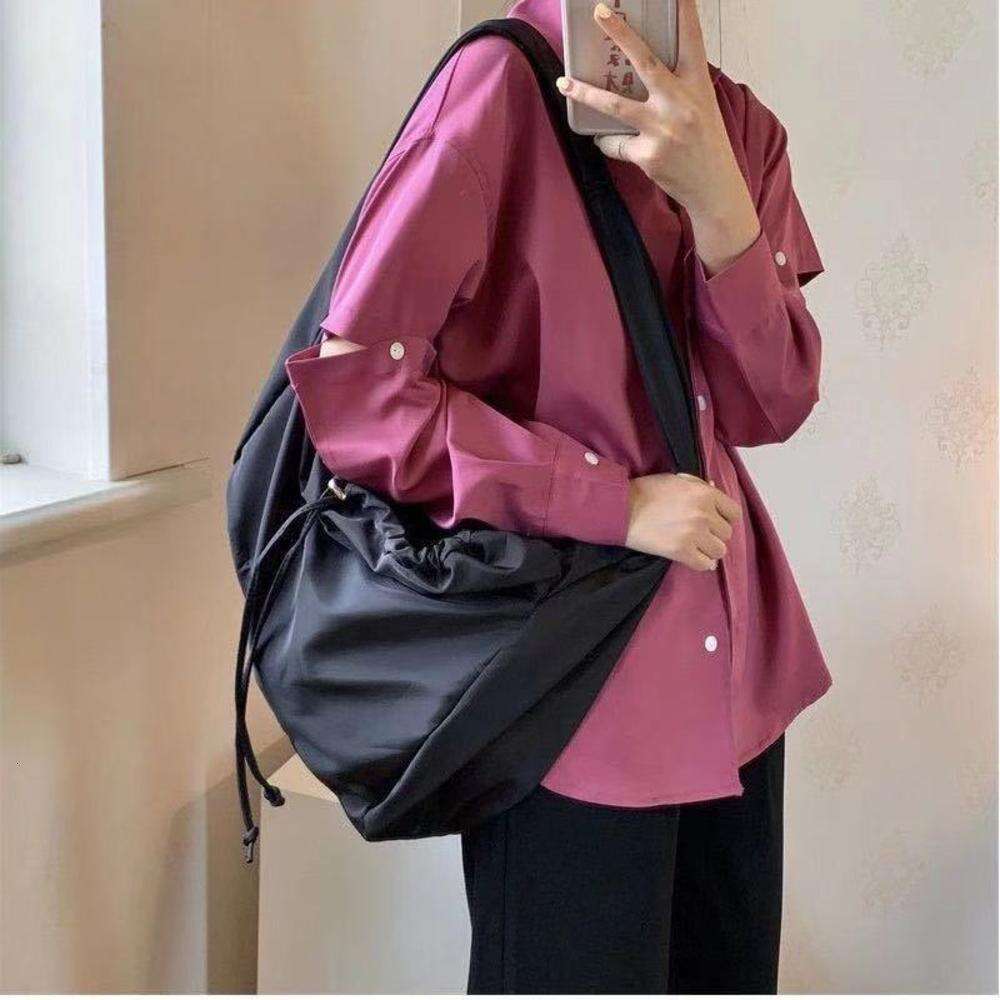 Women Solid Color Crossbody Bags Large Capacity Travel Messenger Student Haruku Handbags Ladies Eco-Friendly Shoulder Bag H7.6#28