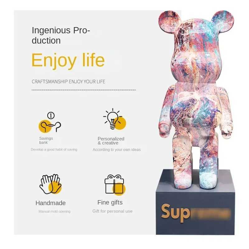 Novelty Items Decorative Objects Figurines Creative Modern 50cm Cartoon Violent Bear Decoration Piggy Bank Home Improvement TV Cabinet Large Floor Sta