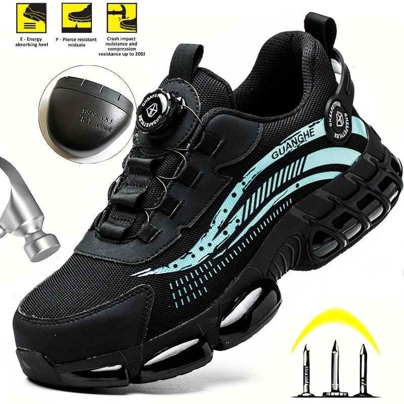 Rotating Button Safety Anti-smash Anti-puncture Work Fashion Men Sport Shoes Comfort Protective Boots Women 240702