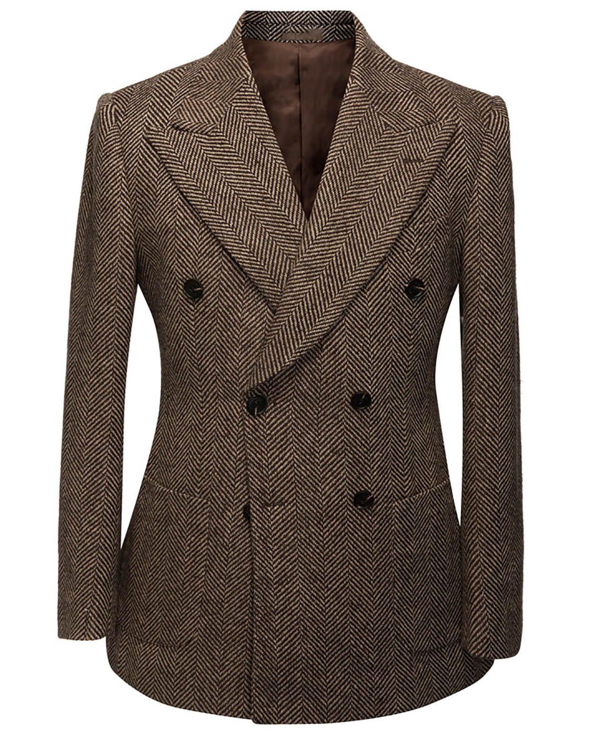 Casual Men's Coat Peaked Lapel Wool Blend Tailored Long Warm Jacket For Men Double Breasted Autumn Winter Custom Made 2 Piece Set Coats+Pants