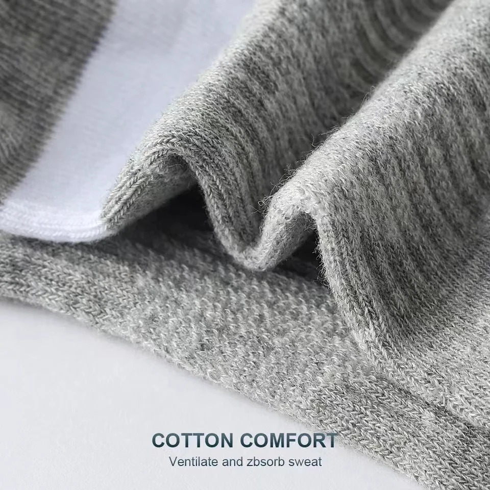 5 Pairs High Quality Socks Men Summer Outdoor Casual Cotton Socks Short Breathable Black Ankle Socks Run Sports Socks Size 38-45 240703