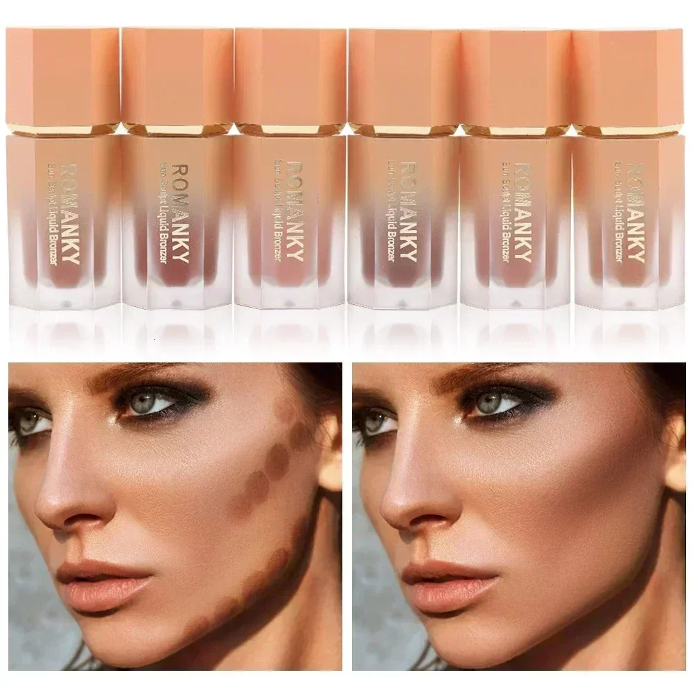 Waterproof Face Liquid Contour Concealer Bronzer Sponge Stick Natural Foundation Matte Long Lasting Highlighter Beauty Cosmetics 240705