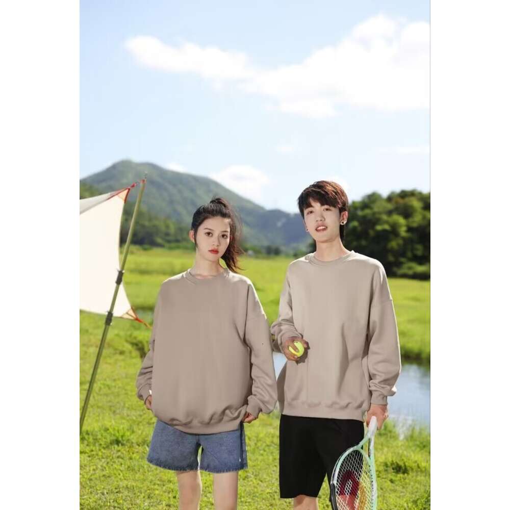 2024 autumn winter new neck plush hoodie for men Pearl style plush large drop shoulder round neck hoodie pullover trendy brand F7.6#53.9