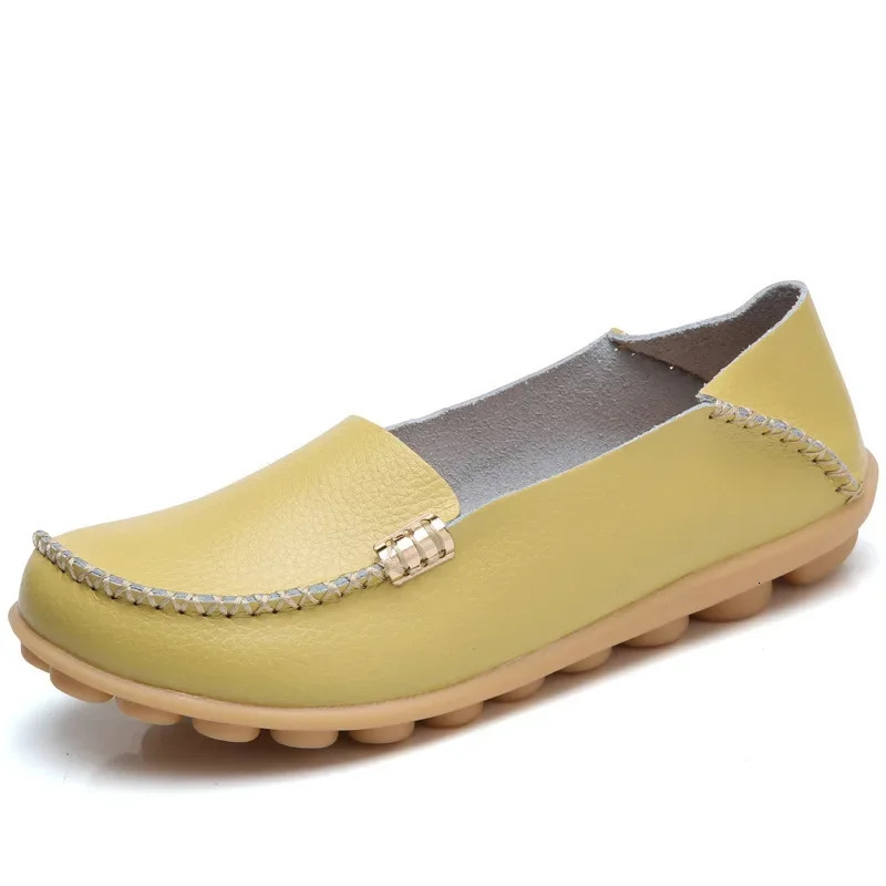 Flat Slip On For Womens moccasins Genuine Leather Loafers Women New Flats Ladies Shoes Plus Size Sapato Feminino 240702