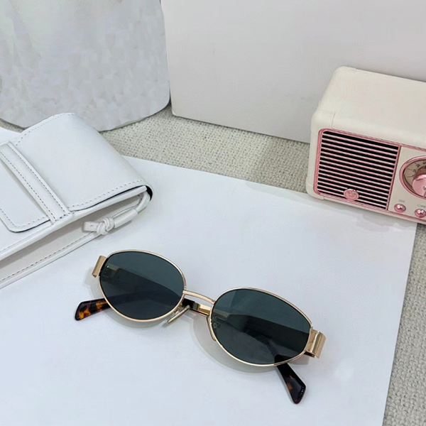 Women's Sunglasses Oval Frame Sunglasses Metal Legs Green Lens Sunglasses Vintage Small Round Frame Women's Eyewear