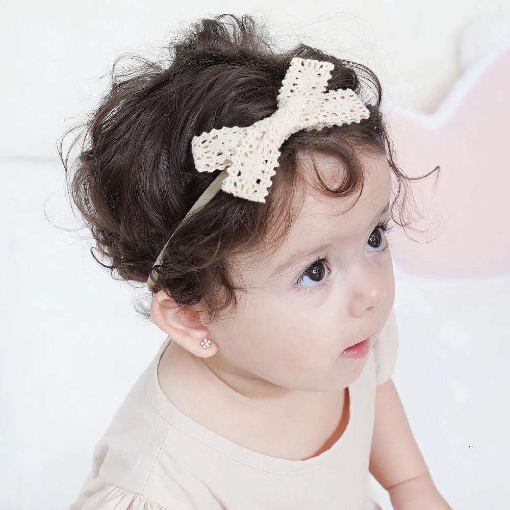 4PcsSet Flower Bows Headband Baby Hairband for Girl Children Elastic Hair Bands Soft Toddler born Cute Accessories Gift 240625