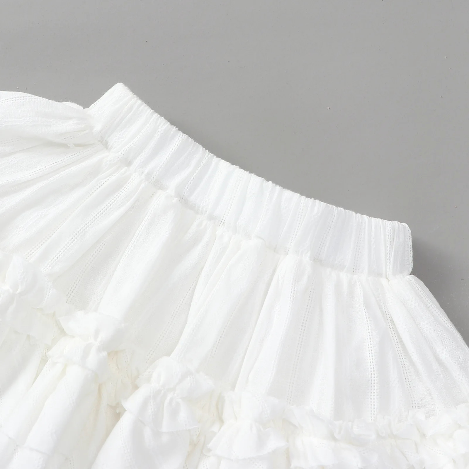 Summer Girls Skirt Sweet Ballet Style White Ruffles Dance Tutu for Toddler School Teens Kids High Waist Thin A-line Short Skirt 240703