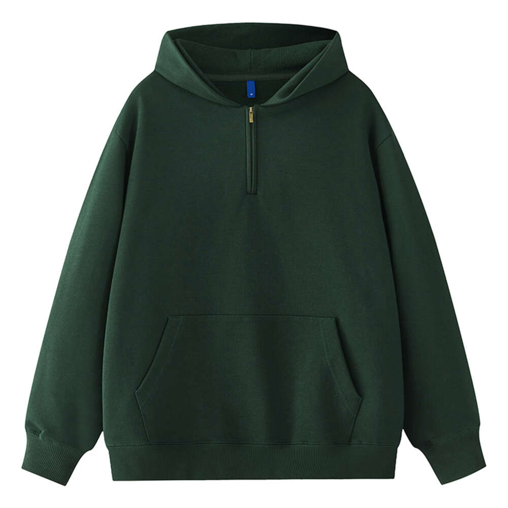 2024 half cardigan zippered 320G pure cotton drop shoulder high-quality workmanship loose and comfortable large edition F7.6#66.64