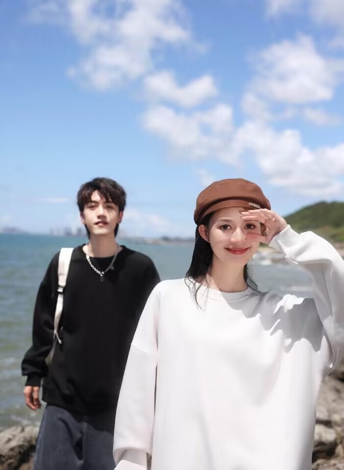 2024 autumn winter new neck plush hoodie for men Pearl style plush large drop shoulder round neck hoodie pullover trendy brand F7.6#53.9