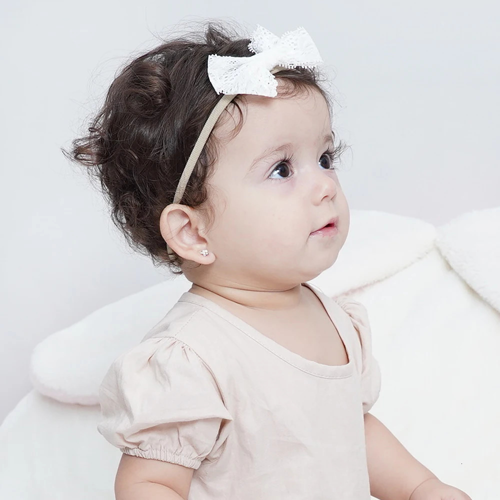 4PcsSet Flower Bows Headband Baby Hairband for Girl Children Elastic Hair Bands Soft Toddler born Cute Accessories Gift 240625