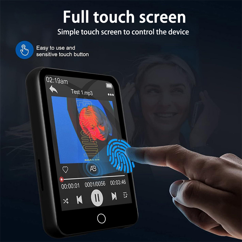 Portable Mini MP3 Player Bluetooth HiFi Stereo Music Player Full Screen MP4 Video Playback With FM Radio Recording For Walkman